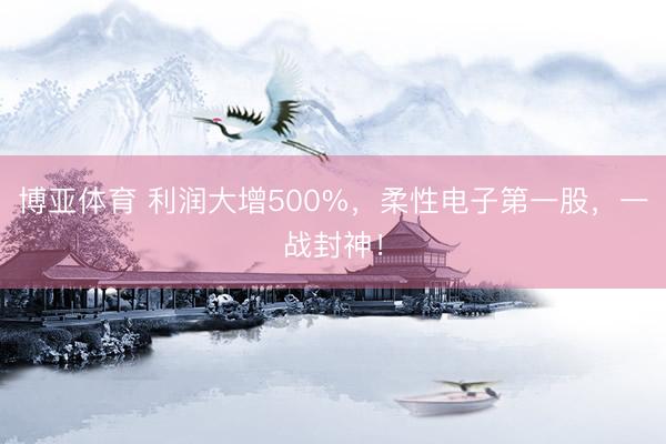 博亚体育 利润大增500%，柔性电子第一股，一战封神！