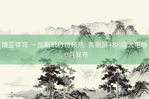 博亚体育 一加新机行将预热: 高刷屏+8K级大电板， 6月发布