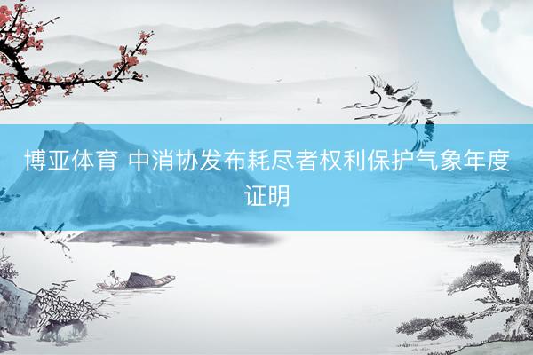 博亚体育 中消协发布耗尽者权利保护气象年度证明