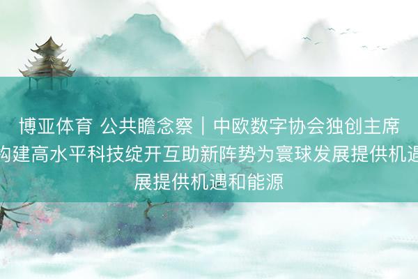 博亚体育 公共瞻念察|中欧数字协会独创主席:中国构建高水平科技绽开互助新阵势为寰球发展提供机遇和能源