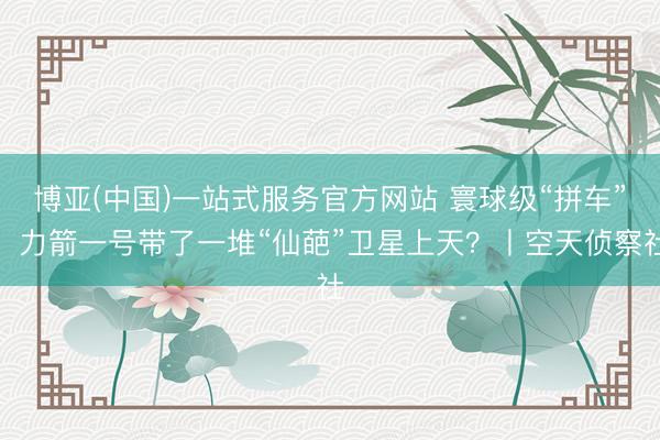 博亚(中国)一站式服务官方网站 寰球级“拼车”！力箭一号带了一堆“仙葩”卫星上天？丨空天侦察社